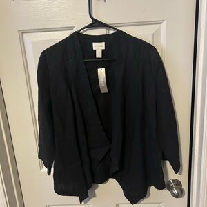 Chico's Elegant Black Drape Cardigan